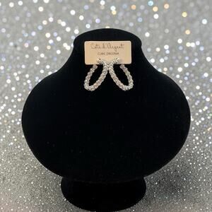 Cote d’Argent 1.5” Cubic Zirconia Round Inside Out Hoop Earrings NEW